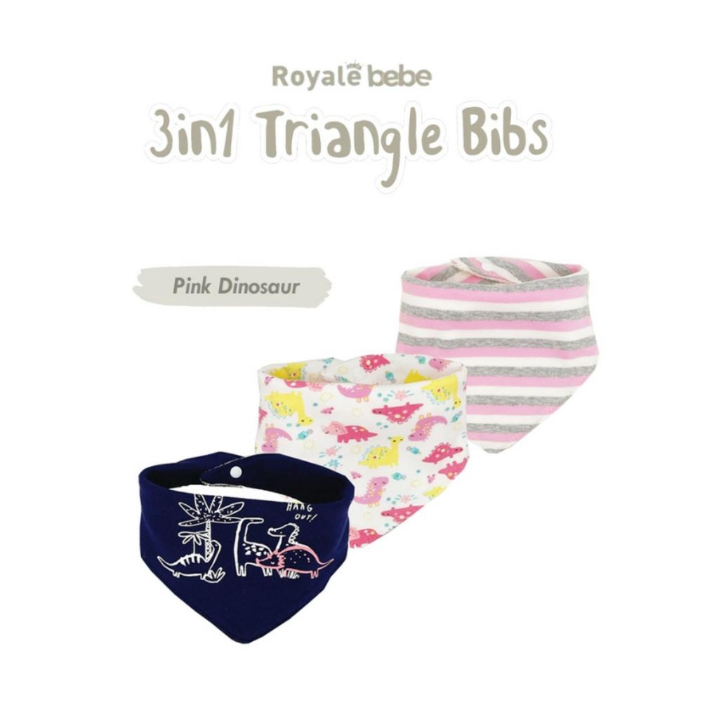 ROYALE BEBE TRIANGLE BIBS 3IN1 / BIB / SLUBBER