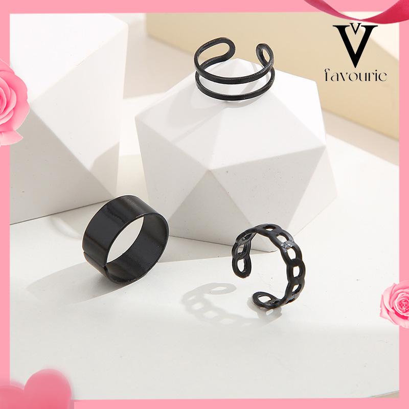 [COD]3 Pcs/set Korea Vintage Jari Cincin Set In Fashion Keren Punk Knuckle Cincin untuk Pria Wanita Hip Hop Perhiasan-FA