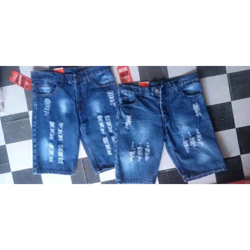 Celana Pendek Pria sobek / Celana Jeans Model Sobek