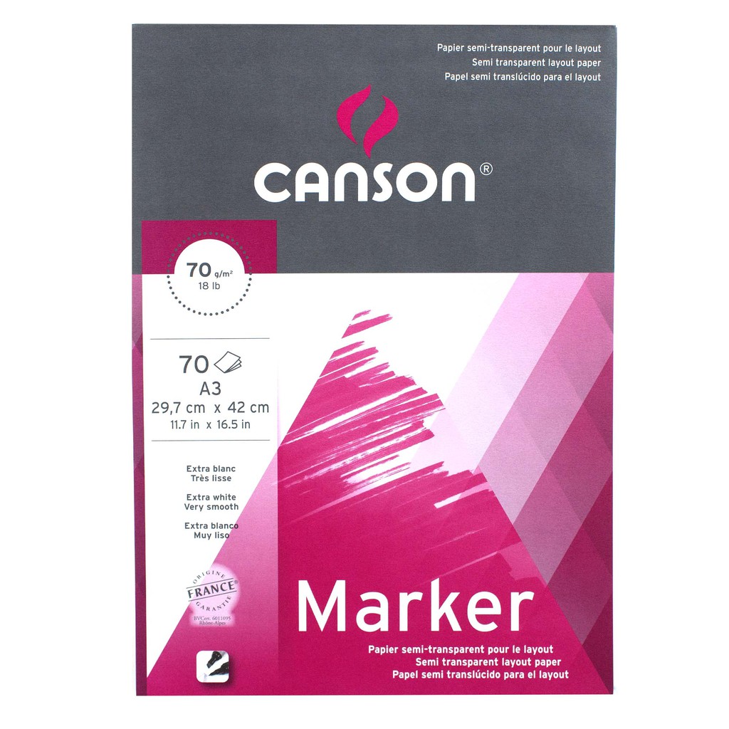 

Canson Marker A3 70 Sheets 70gsm - Kertas Gambar untuk Spidol