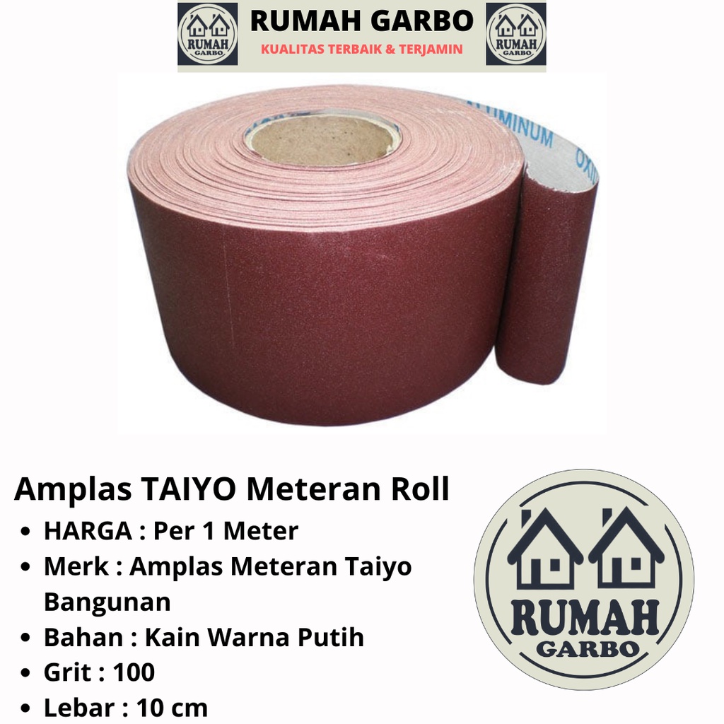Amplas Meteran Roll Grit-100 TAIYO Amplas Kayu Besi