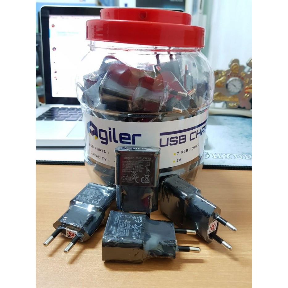 AGILER USB Charger Adaptor - Kepala Charger 1 USB Port 1A - ORIGINAL