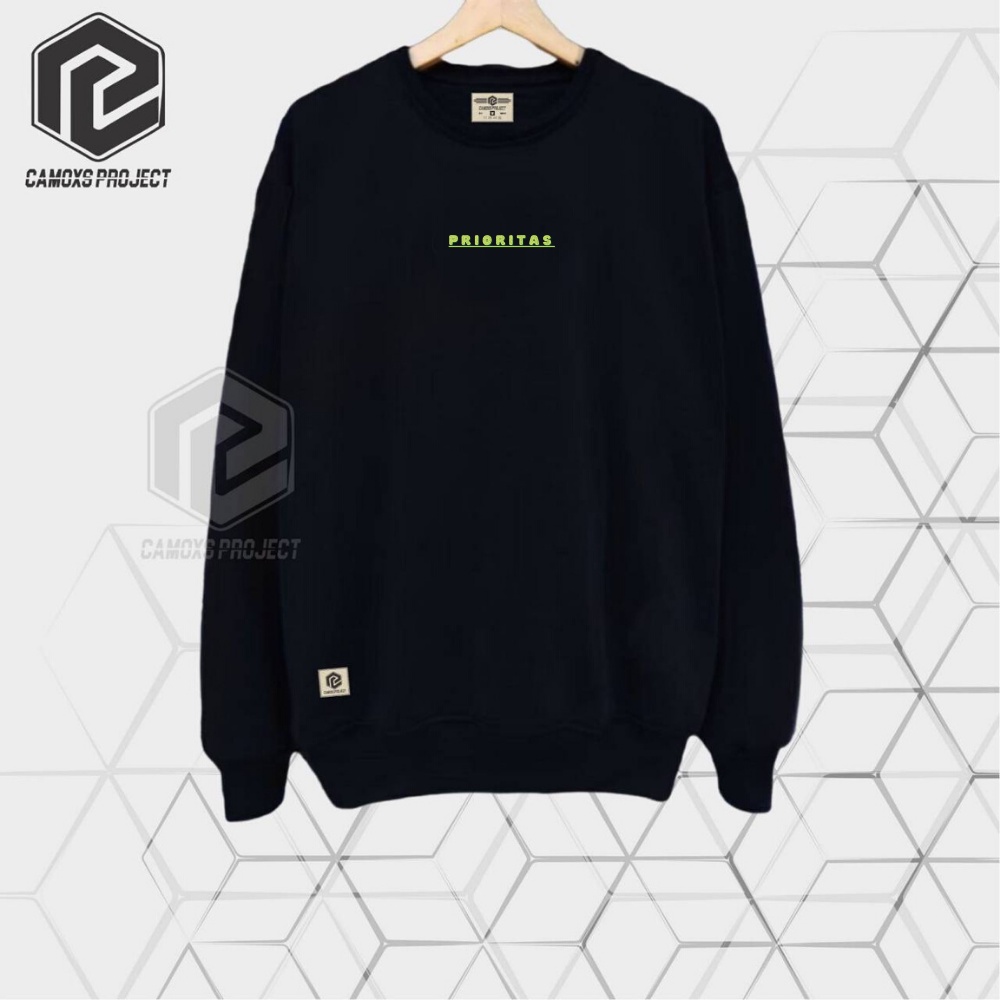 Sweater Pria COD Aesthetic Crewneck Oblong Cwok Hitam List Prioritas Suiter Crunek Distro Camoxs Project Terbaru Sweter Kruneck Oversize