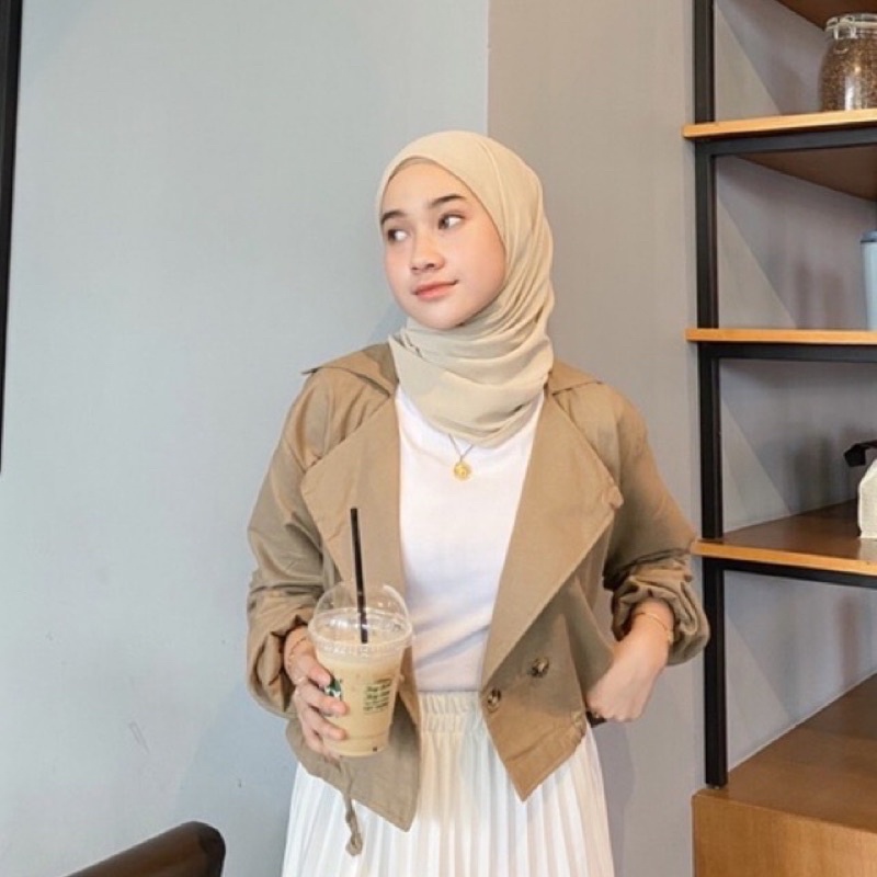 Niki Outer Linen / Baju Atasan Outer Kemeja Wanita Crop