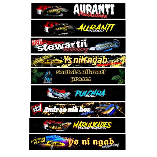 stiker list aquarium (bebas custom) harga terjangkau
