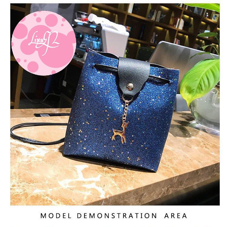 Tas Selempang Wanita - Sling Bag Glitter Terbaru - Tas Fashion Import Wanita - Tas Kecil - Tas cewe