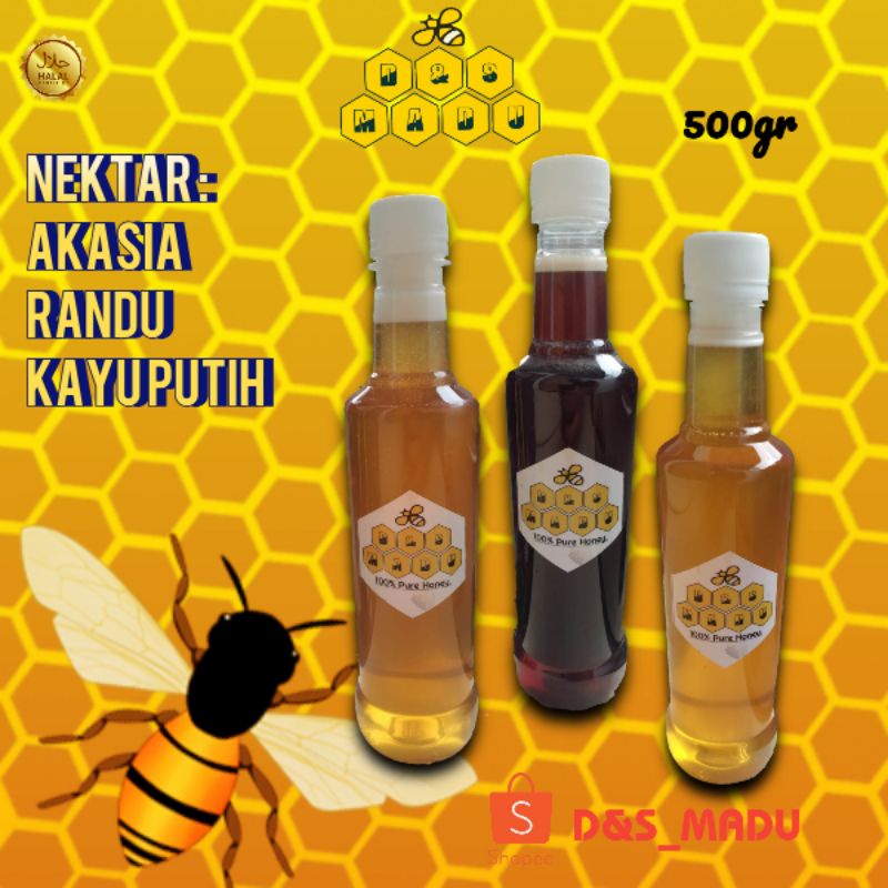 

MADU MURNI ASLI 100% [D&S_MADU]Akasia Randu Kayu putih 500gr