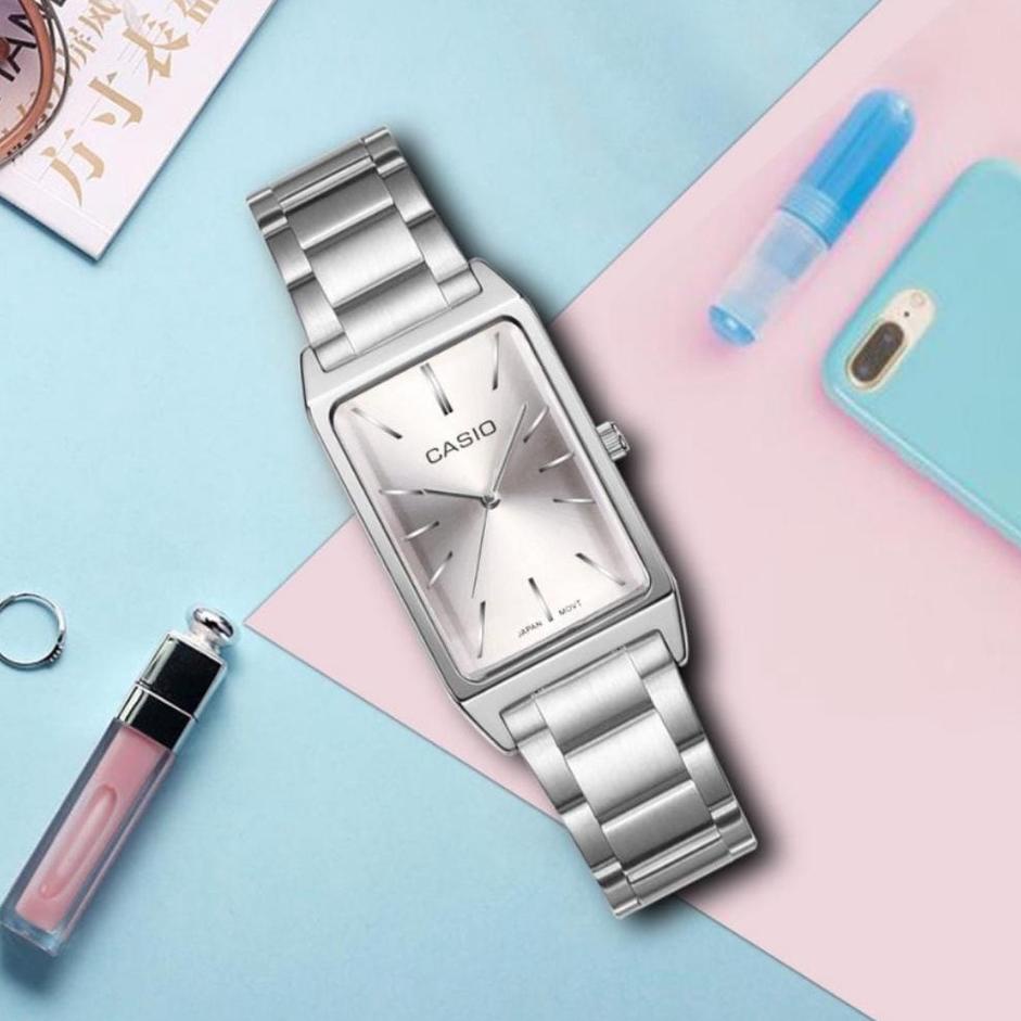 Promo - jam tangan wanita casio segi LTP -V007G Ladies watch fashion rantai Stainless  Box .,