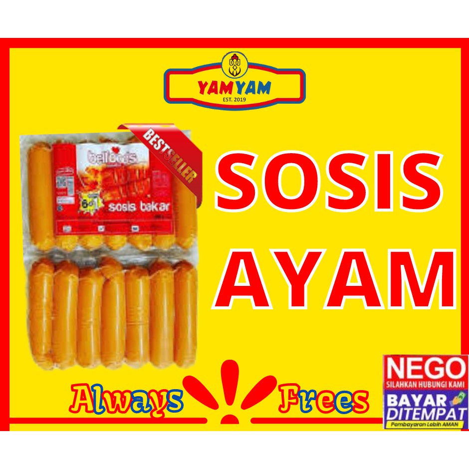 

Sosis Daging Ayam Belfoods 375gr Jumbo Premium Burger Bakar Goreng Siap Makan Murah isi Banyak Halal