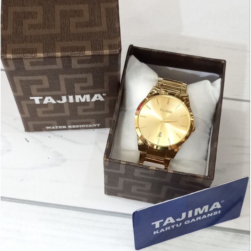 (Toko Ricoh) TAJIMA 1960 Tahan air - Garansi resmi - jam tangan bahan stainless warna gold.
