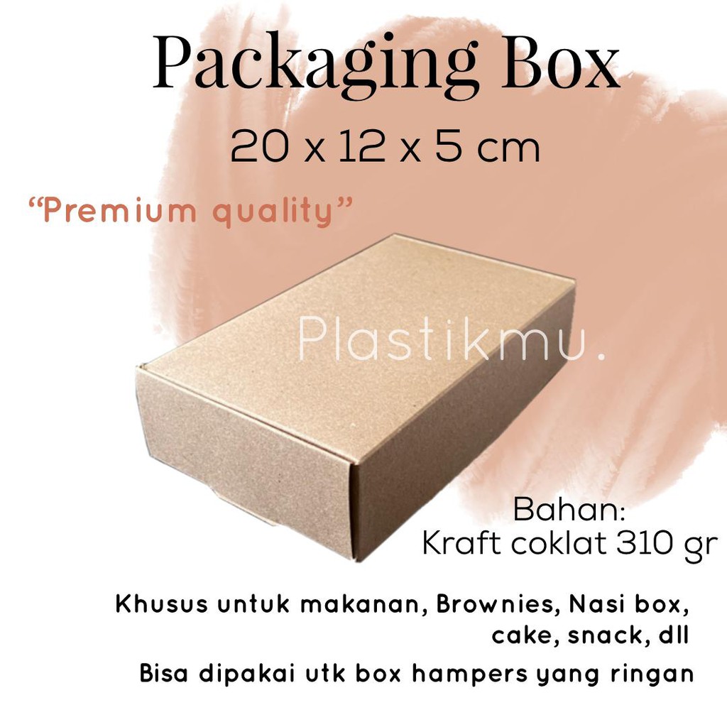 

BOX KOTAK KRAFT COKLAT UNTUK ROTI KUE NASI BOX BROWNIES DUS KARDUS 20x12x5 cm