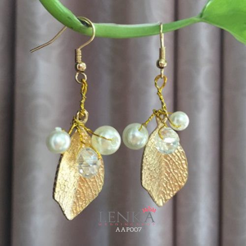 [READY STOCK] AKSESORIS ANTING WEDDING BRIDAL EARRINGS GOLD MODERN AAP007