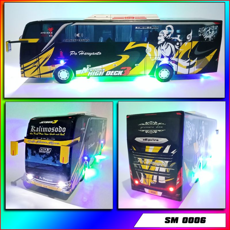 Miniatur bus RC remot control cas Po Haryanto kalimosodo
