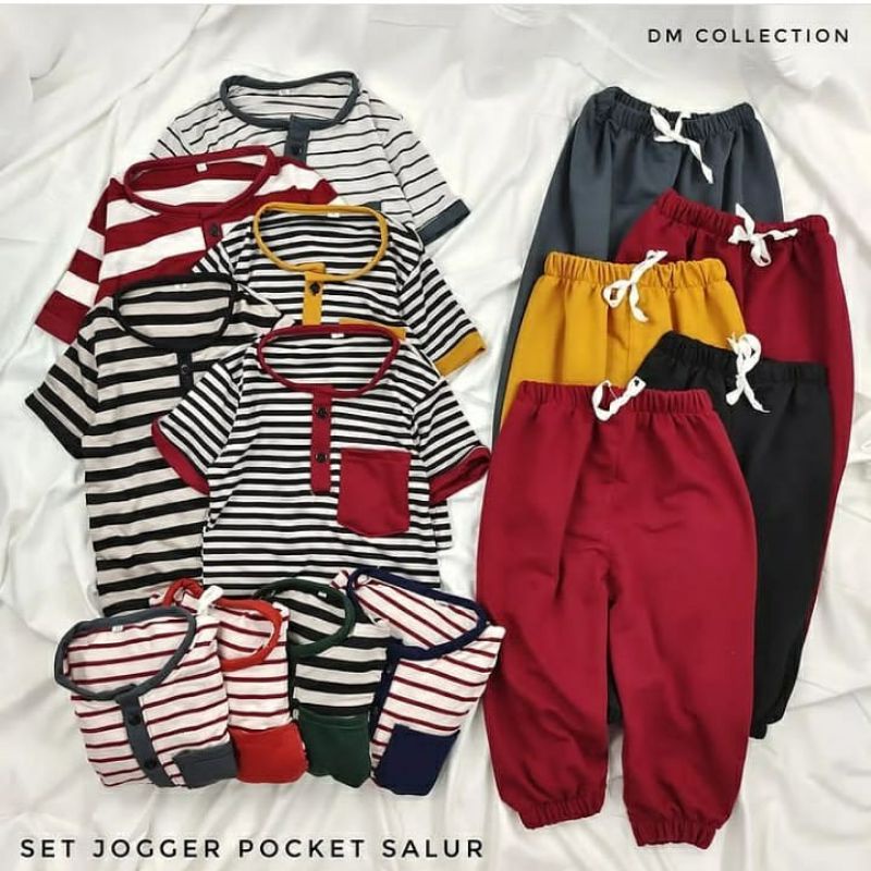 [ JUNIOR ] Set Kiano Salur Pocket Celana Panjang Joger 567 Tahun
