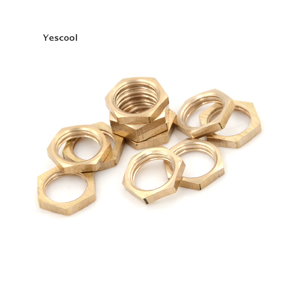 Yescool 10PCS Mur Hex Kuningan 1 / 4 &quot;BSP Female Thread