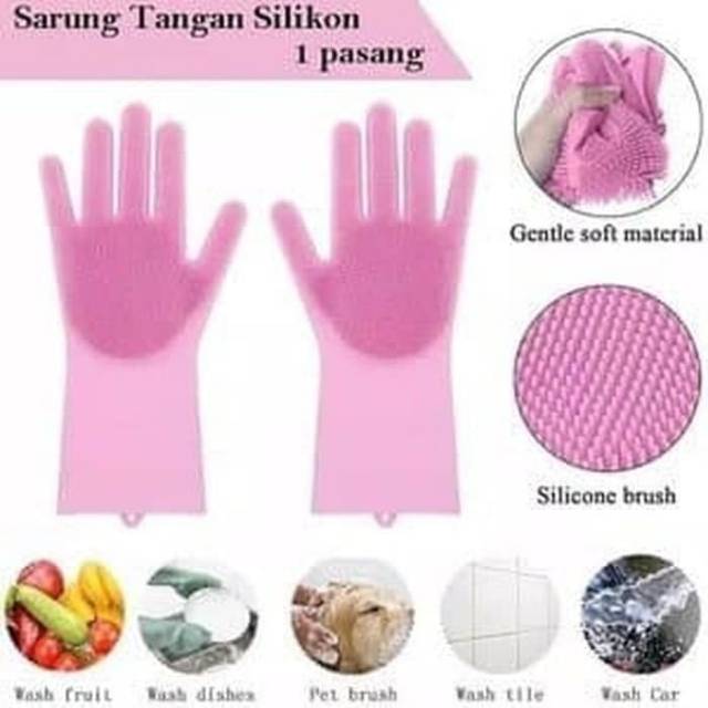 sarung tangan cuci piring silikon magic hands silicone gloves