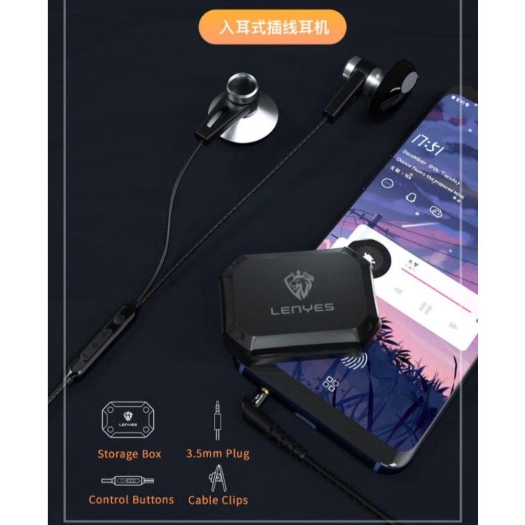 J396 ORIGINAL LENYES HANSFREE BONUS BOX CASE VOLUME CONTROL HEADSET SUPER IN EAR 3.5 MM DOBEL BASS HANDSFREE HF EARPHONE SUPER PREMIUM MIC KABEL MUSIK CALL NELPON HP AUDIO SOUND SUARA VOKAL KARAOKE ORIGINAL STEREO WIRED BASS HEADPHONES HIFI