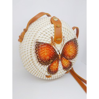 Tas Rotan model Kendi Kupu Coklat Free Bubblewrap Tas Rotan model Kendi Kupu Coklat Free Bubblewrap