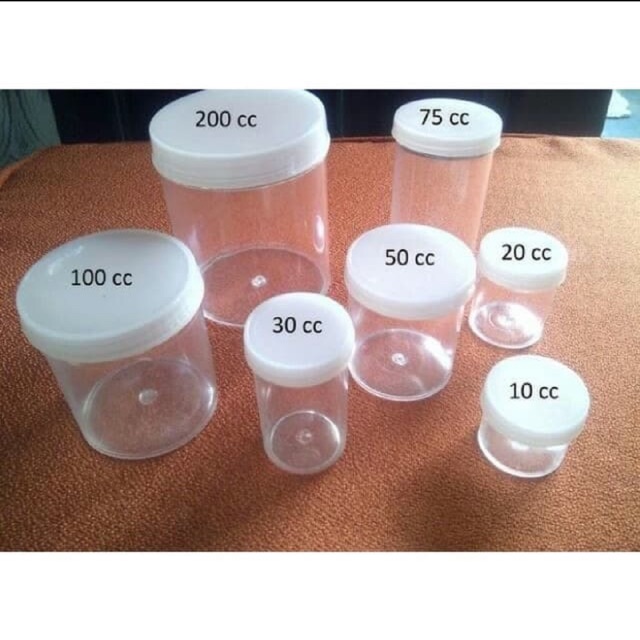 Cup slime 200 cc botol tempat toples plastik pot cream slime urin urine kapsul