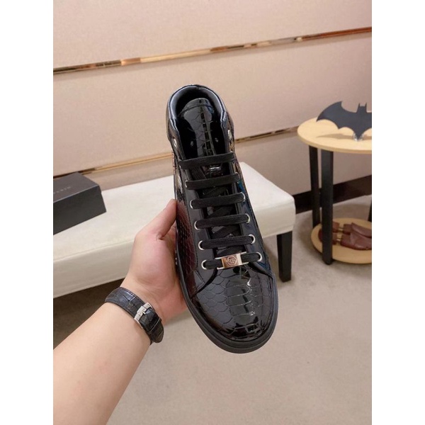 sepatu pria boots philipp plein cowok sneaker high end mirror vip shoes men pp kilat top P1SHOES