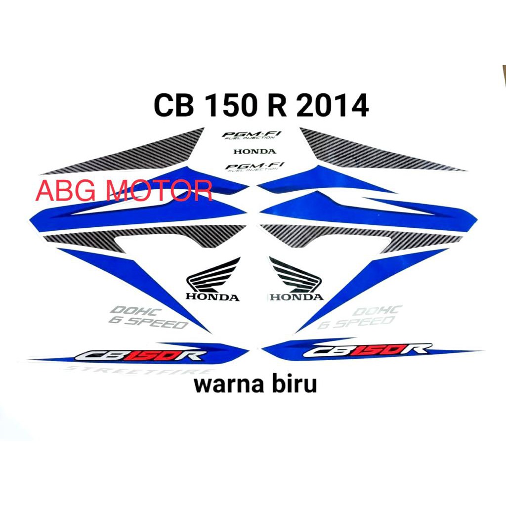 LIS BODY STRIPING STIKER BODY HONDA CB150R CB 150 R 2014 BIRU