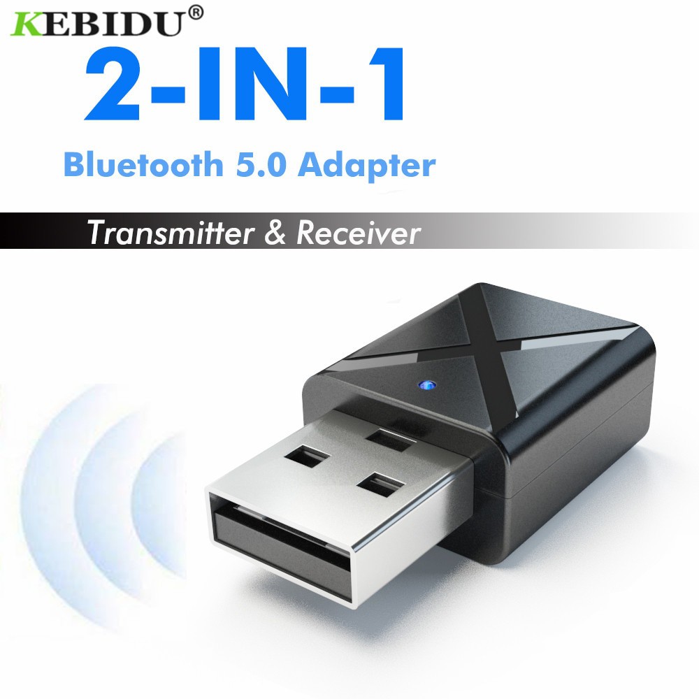 KEBIDU 2 in 1 USB Dongle HiFi Audio Bluetooth Transmitter &amp; Receiver - KN320 - Black