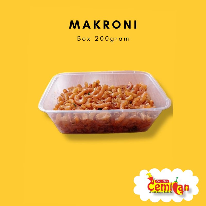 

Makaroni / Makroni kemasan box 200gram cemilan ceu elah rasa pedas dan lainnya