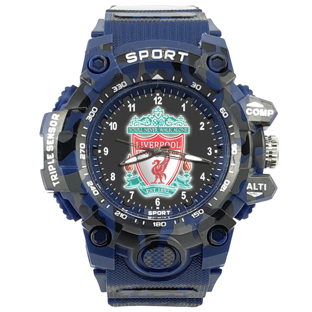 (ISTIMEWA BOSSQUE) JAM CUSTOM LIVERPOOL STRAP ARMY - 5 Warna
