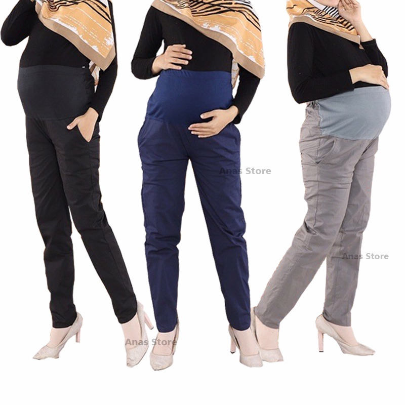 Celana Hamil Kerja Panjang Kain Katun Kantor Ibu Hamil / leging baju pakaian ibu hamil