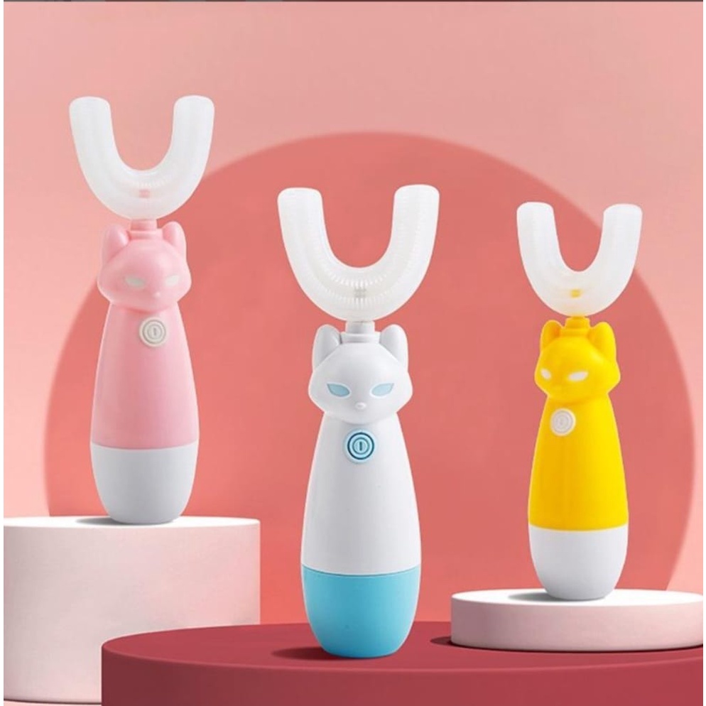 Sikat gigi anak Model U dan electric U shaped silicone terbaru BPA free