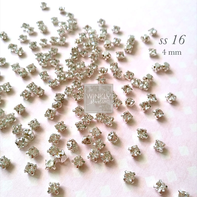 Diamond Cangkang SS16 4mm 1gros Kristal Cangkang Clear / Berlian Imitasi / Permata Cangkang