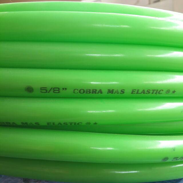 Selang Air Elastis Cobra Mas 5/8 Inch, Bening & Warna, Karet, 100m/Roll