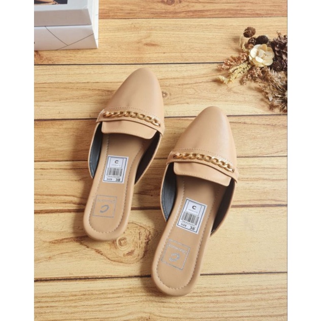 ABBUSHOES UR 01 sendal bapau flat rantai belanova sol karet  2cm