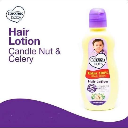 Cussons Baby Hair Lotion Candle Nut &amp; Celery, Coconut Oil, Avocado, Almond 100 ml &amp; 200 ml