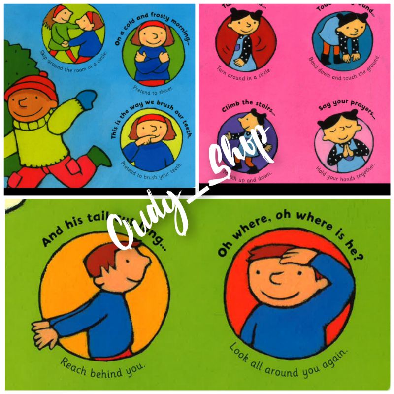 Buku Cerita Anak Hard Cover Ladybird Action Rhymes Head Shoulders Kness and Toes