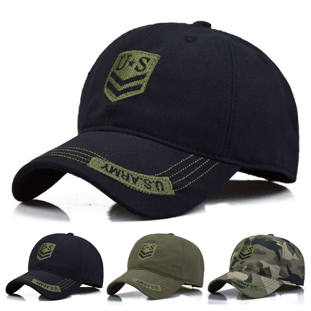 Topi Baseball Army Militer USA Cotton Drill Import