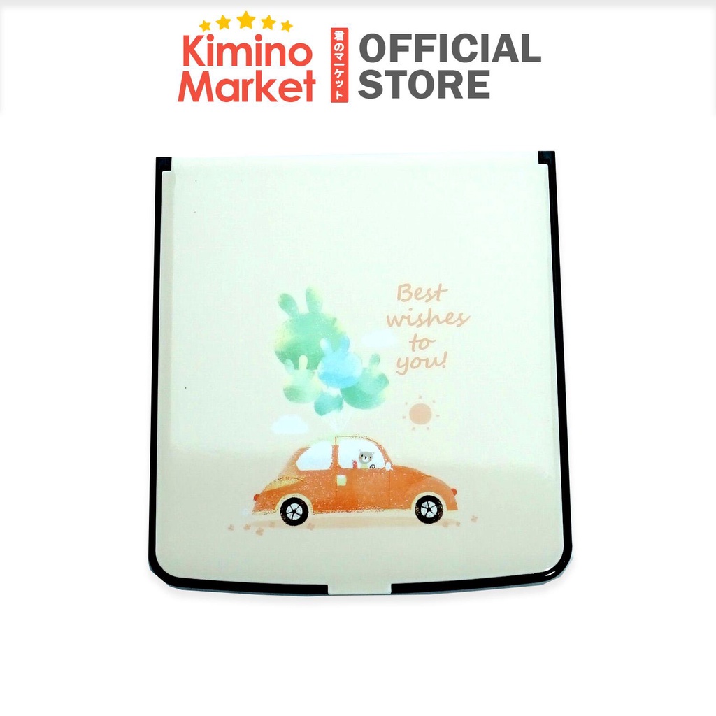 Cermin Portable Jumbo Travelling 16x17 cm Mirror Beauty dengan Sisir