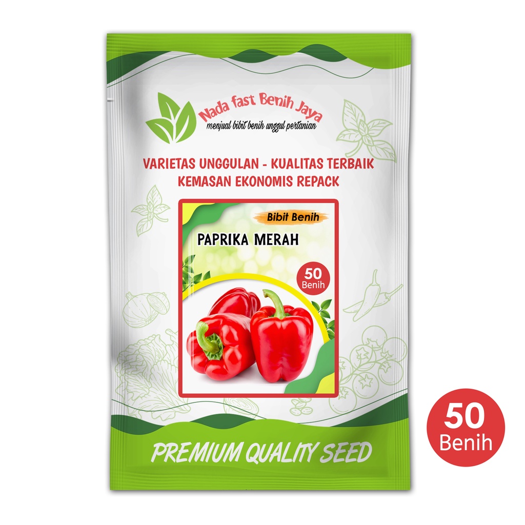 Bibit benih paprika merah 50 biji / bibit sayuran paprika merah / benih tanaman biji paprika merah