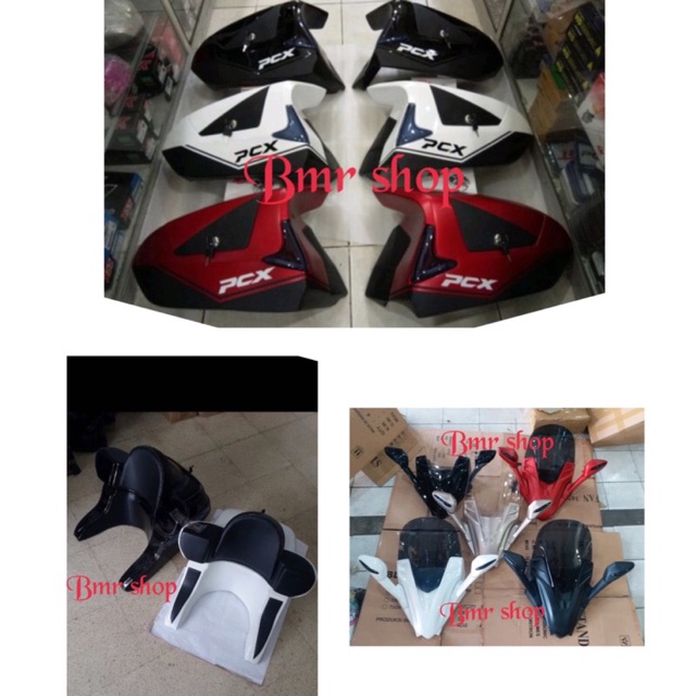 Paketan modif pcx 150 lokal komplit side box box samping top box spion lipat windshield tameng