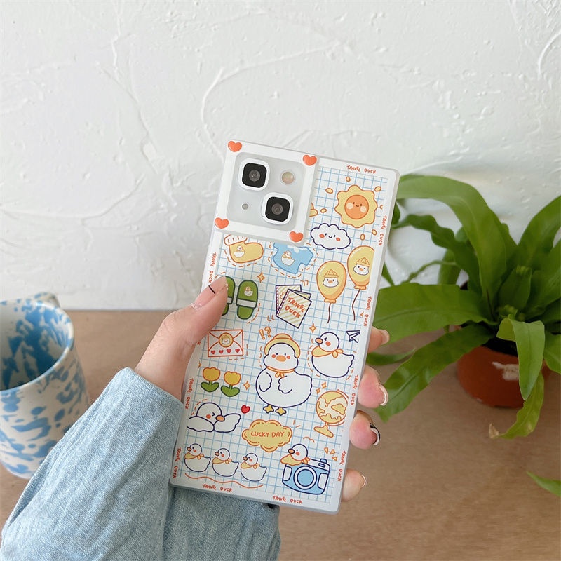 Case Motif Print Bebek Kecil Untuk IPhone 12 13 11 Pro Max X Xs Max Xr 7 8 Plus