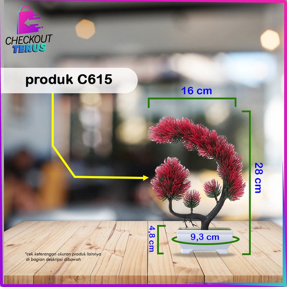 CT C612 C616 Bunga Hias Plastik Ornamen Tanaman Bunga Pompom Hiasan Pajangan Tanaman Hias Artificial Flower