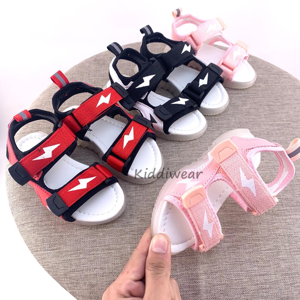 (kiddiwear) Sepatu sandal Led Motif Lighting Thunder Baru / Sepatu Sandal Anak Casual Import Usia 1-5 Tahun MBK42