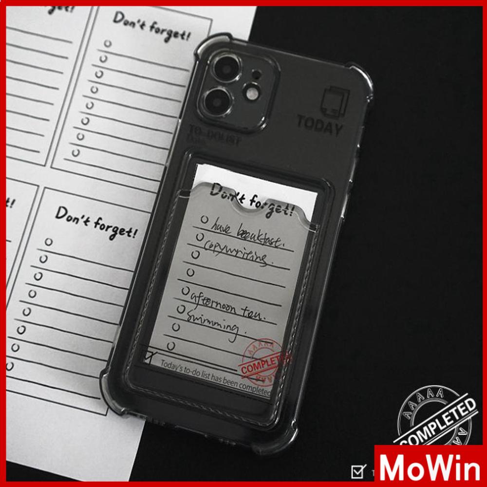 Soft Case Silikon Transparan Holder Kartu / Foto / Kamera Shockproof Untuk iPhone 13pro Max / 12pro / 11 / 7plus