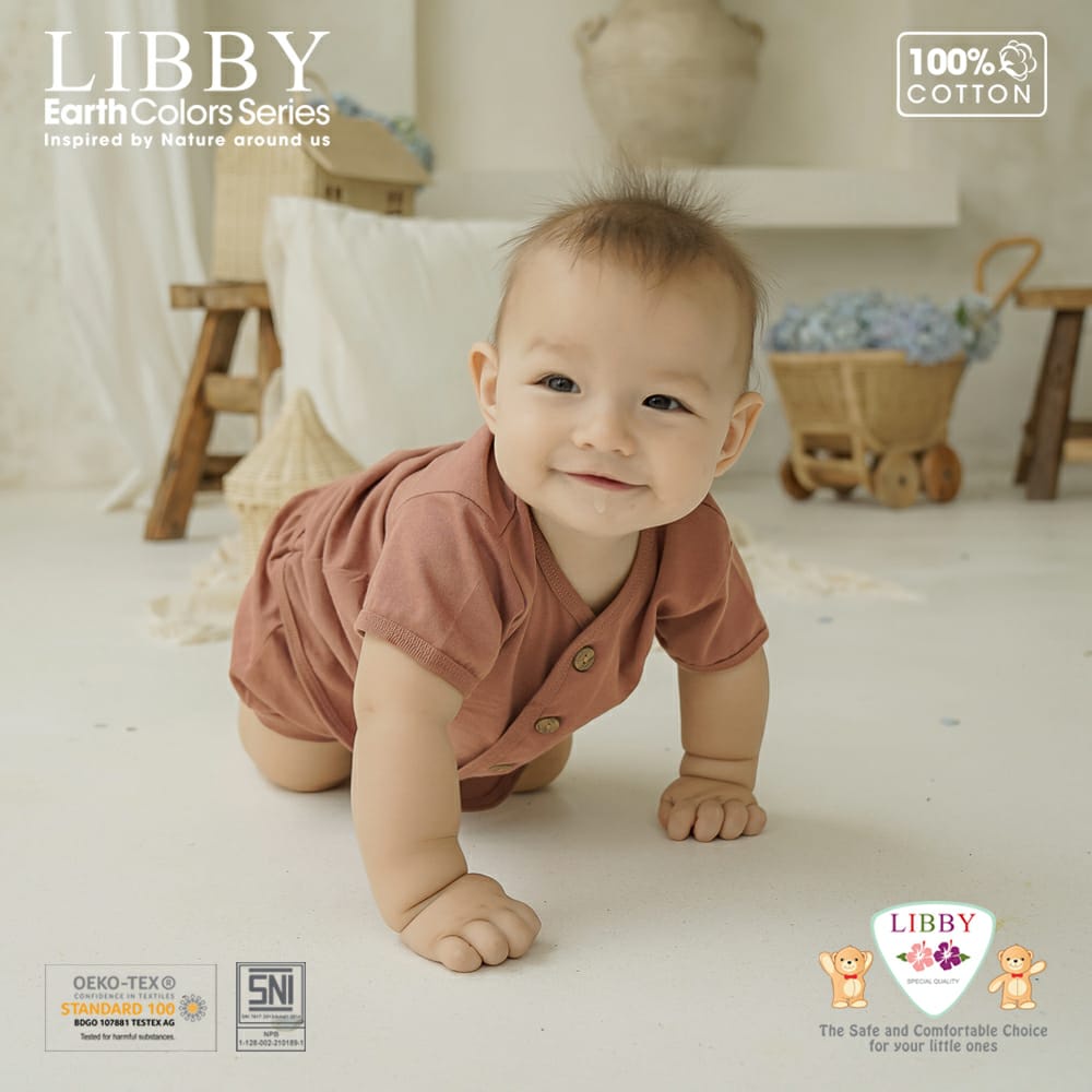 Libby Comfy Set 0-12 Bulan Earth Series Setelan Pendek Bayi CBKS