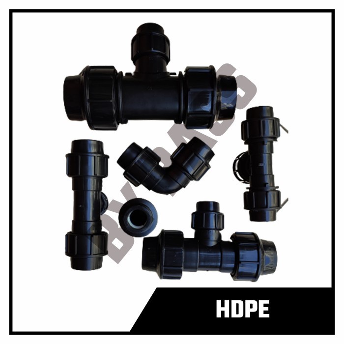 Elbow Drat Luar HDPE 25mm 3/4" Keni Knee Compression Fitting Sambungan Pipa HDPE