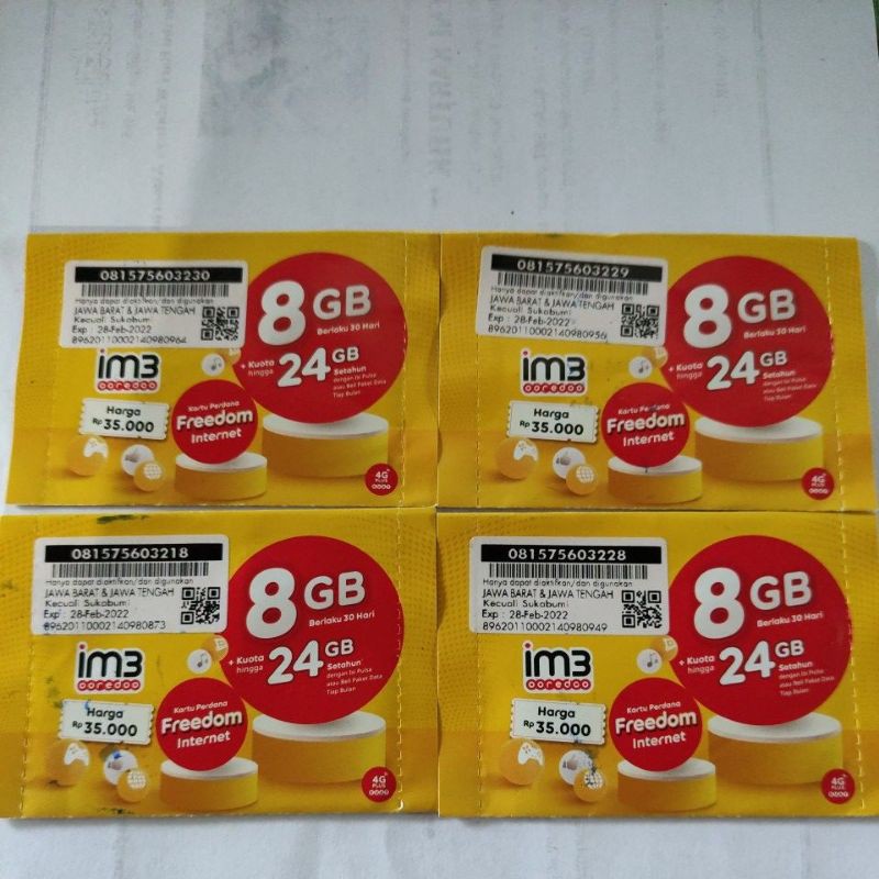 Perdana Data Indosat 8GB FULL