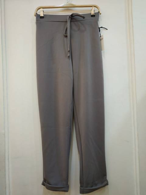 (5 Warna) Celana Bahan Scuba Stretch Kulot Polos All Size-7