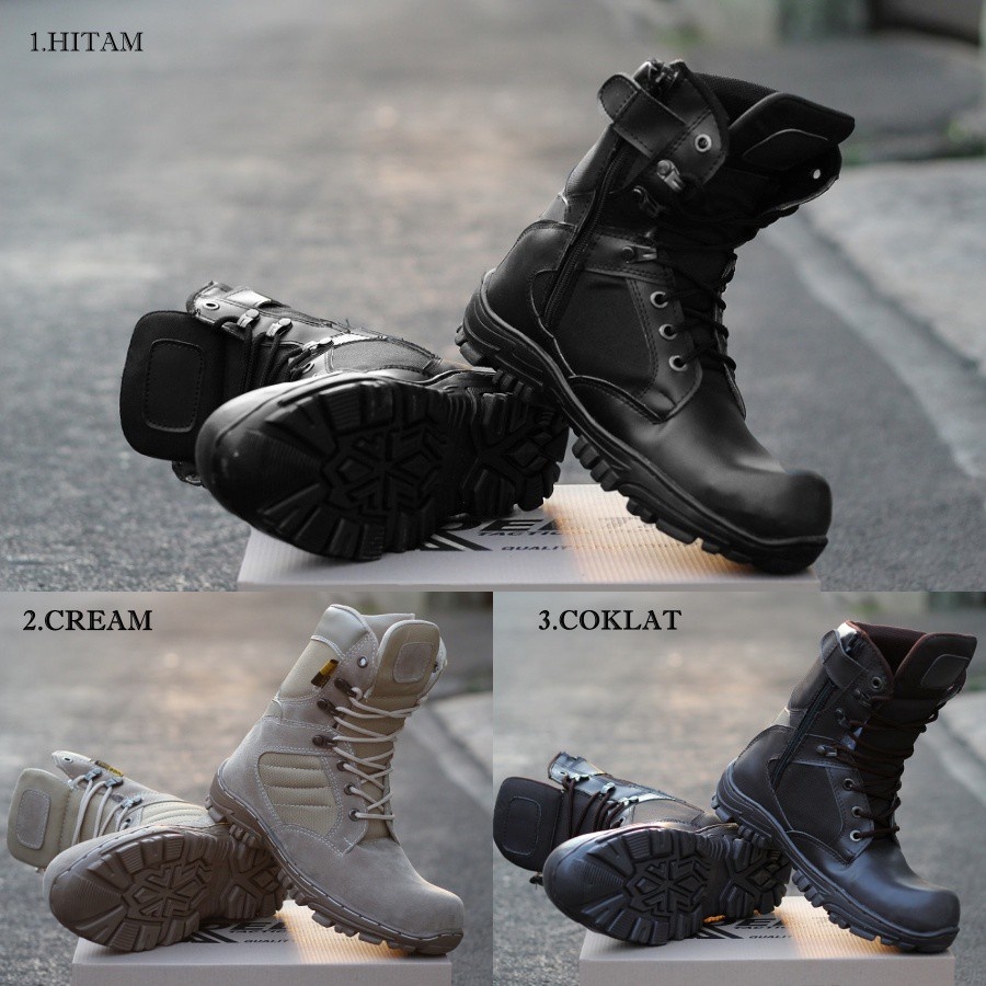 Sepatu Boots Safety Pria Pdl DLT Cheap Tinggi 8inci Ujung Besi Tracking Bikers