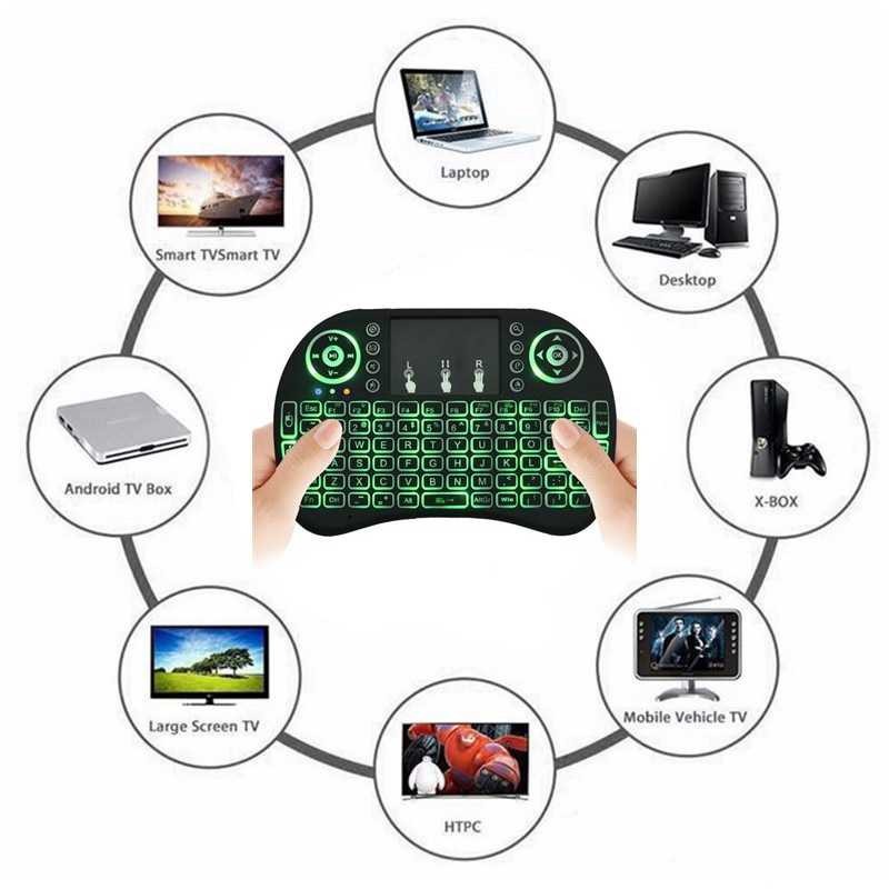 Bayar Ditempat Taffware Air Mouse Wireless Mini Keyboard RGB 2.4GHz Touch Pad - I8