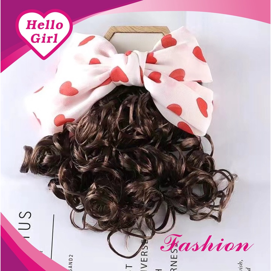 (Hello Girl)F162 Jepitan Wig Anak Motif Love Terbaru Gaya Korea Import